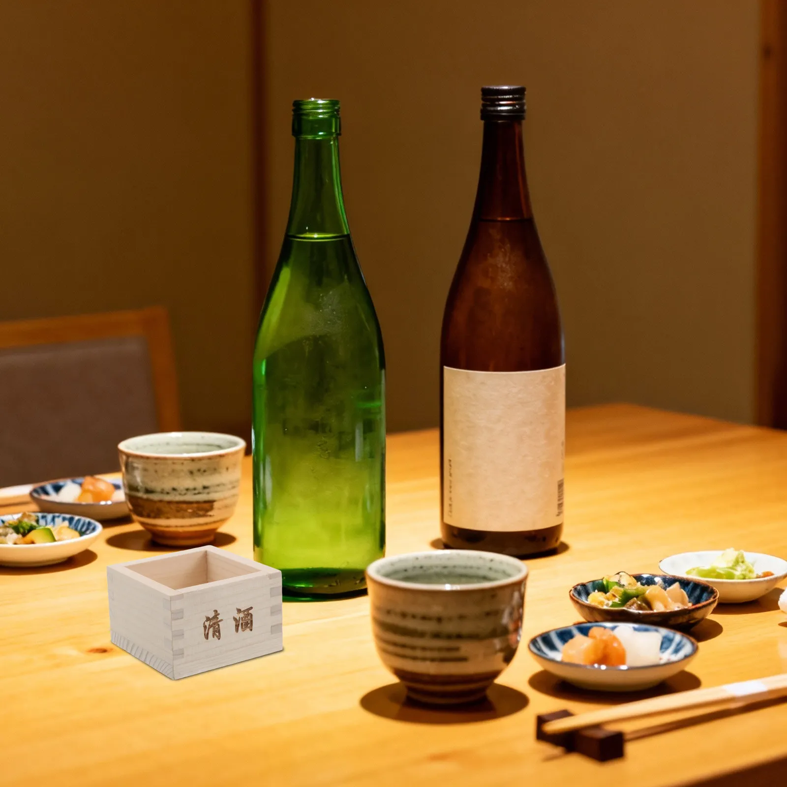 2Pcs Clear Sake Wooden Box Traditional Japanese Masu Square Cup for Sushi Restaurant Home Dining Tableware Wooden Cup Box Masu — купить у AliExpress WW