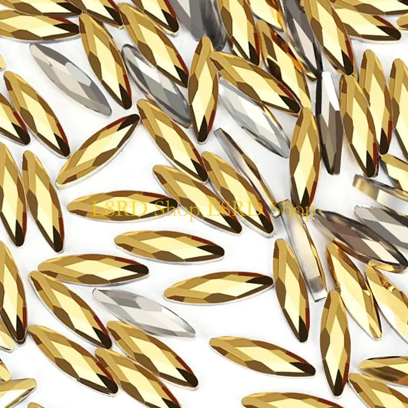 L8rd Multips Tailles Art Hingestones Flat Back Gold Diamond Stones For Nails Art DIY Vêtements artisanaux bijoux