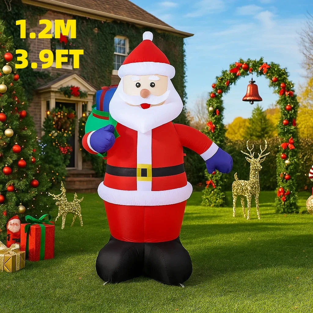 1.2M/3.9FT Opblaasbare Kerstman met Gift Bag Verlichting LED Home Decoraties Speelgoed Yard Xmas Vakantie Levert Party ornamenten