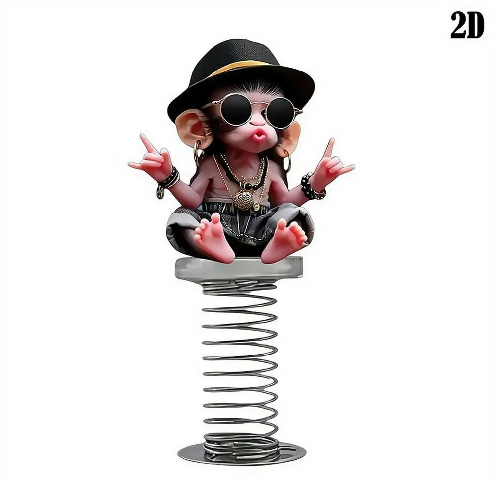 2D Cute Bobblehead Car Ornament Spring Wobble Figure Acrylic Desk Decor Funny Stress Relief Gift For Car Dashboard Office
