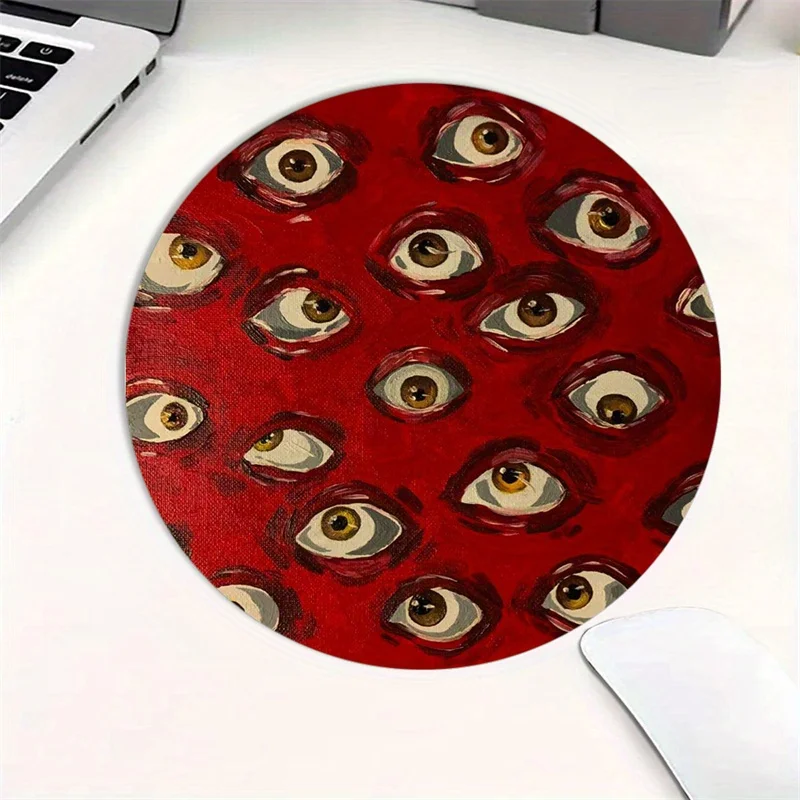 

Terrifying red eye mousepad anti-slip rubber washable suitable for office and home high-definition printing computer accessory