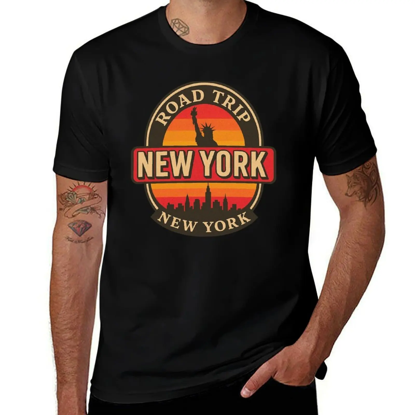 

New York USA Road Trip Vacation 2025 T-Shirt summer 2025 basketball graphic tees clothes Short sleeve tee black t shirts for men