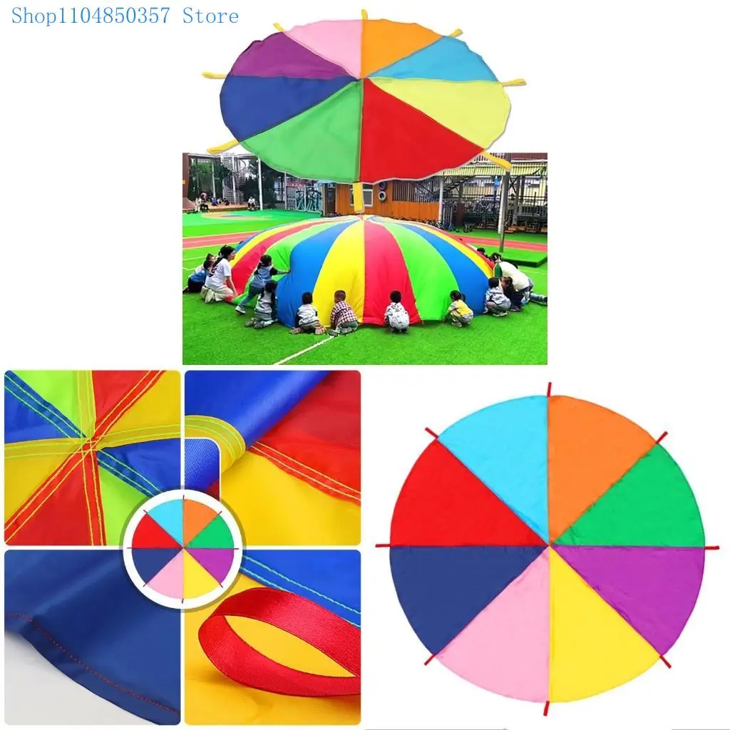 

5asd Rainbow Umbrella for Adults Kids Sports Toy Kids Parachute Outdoor Play Equipment Parachute Props Rainbow Parachute Toy