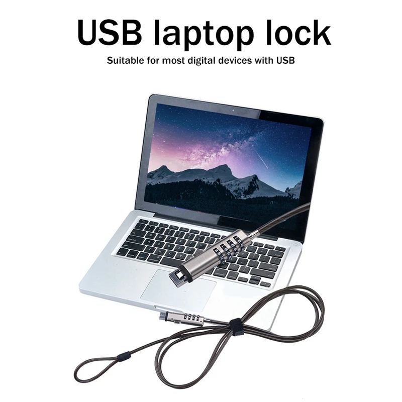 5X USB Password Lock Computer Lock Password Protection Anti-Theft Lock Universal Laptop Computer Password Lock