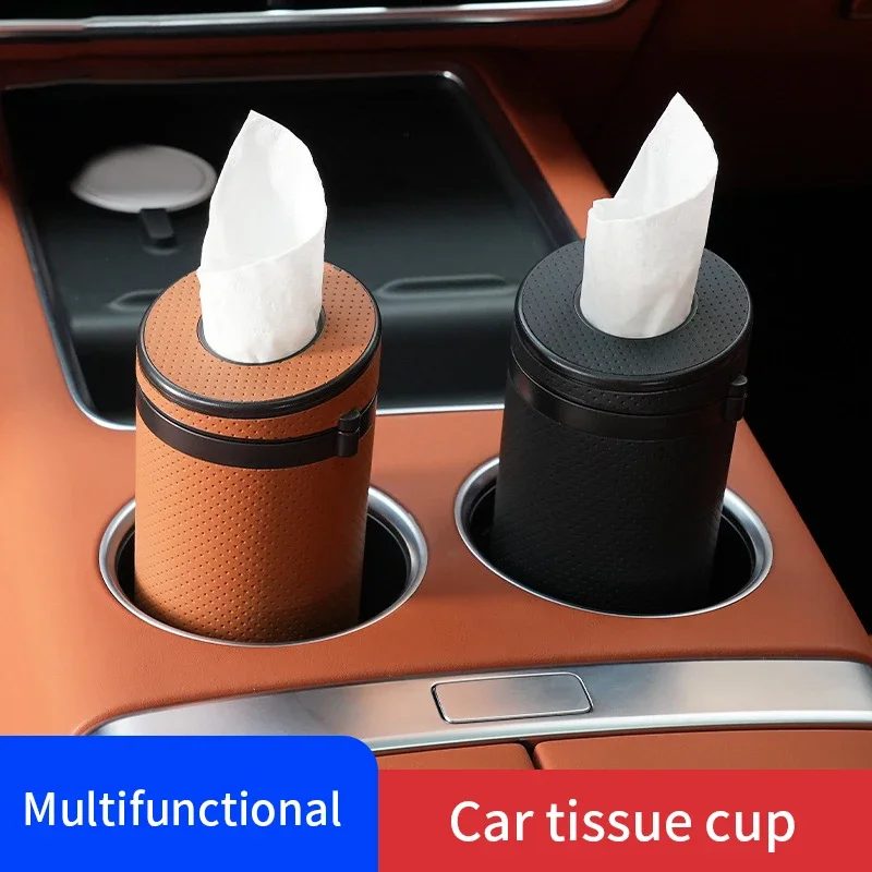 

Multifunction Car Tissue Box Cover Holder Auto Round Paper Tube Safety Hammer Tissue Boxes 2-in-1 Cars Interior Accessories