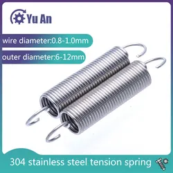 Stainless Steel S Hook Cylindroid Helical Pullback Extension Tension Coil Spring Wire Diameter 0.8- 1.0mm