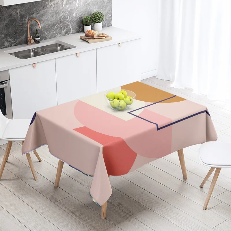 مجردة هندسية مفرش المائدة مقاوم للماء مقاومة للبقع الطرف الديكور مطعم مقهى طاولة طعام مفارش المائدة 140X200cm