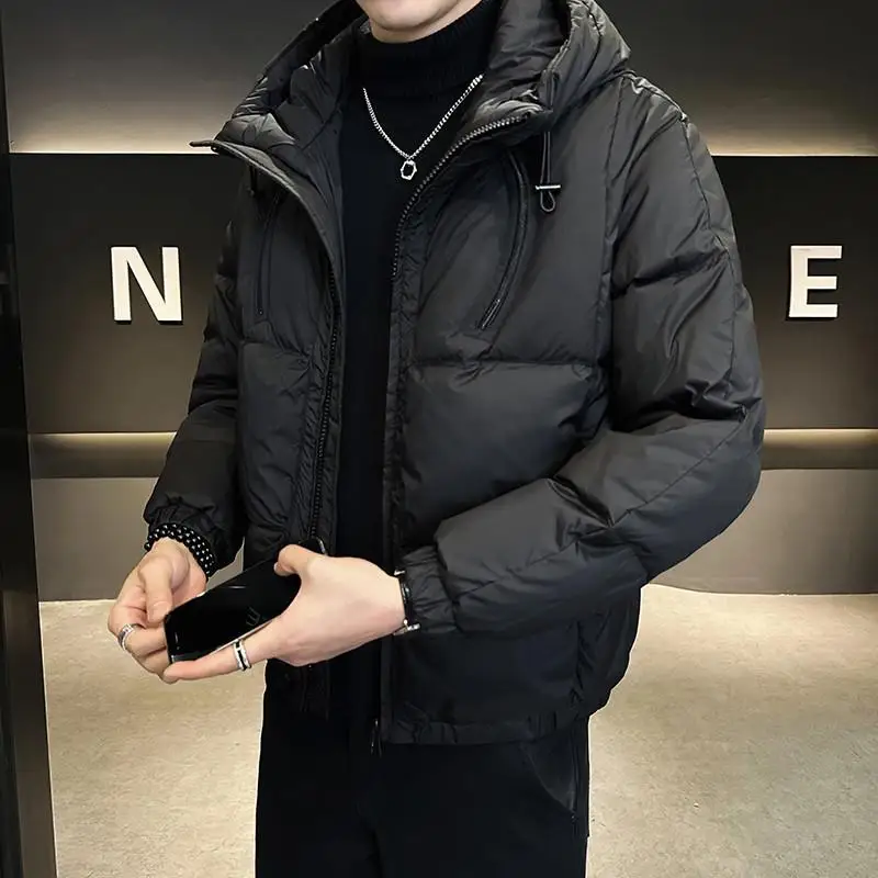 

Men's ort Thiened White Du down Jaet Winter Warm Outerwear Regular Fit Long Sve Hooded Coat Trendy Brand New 2025
