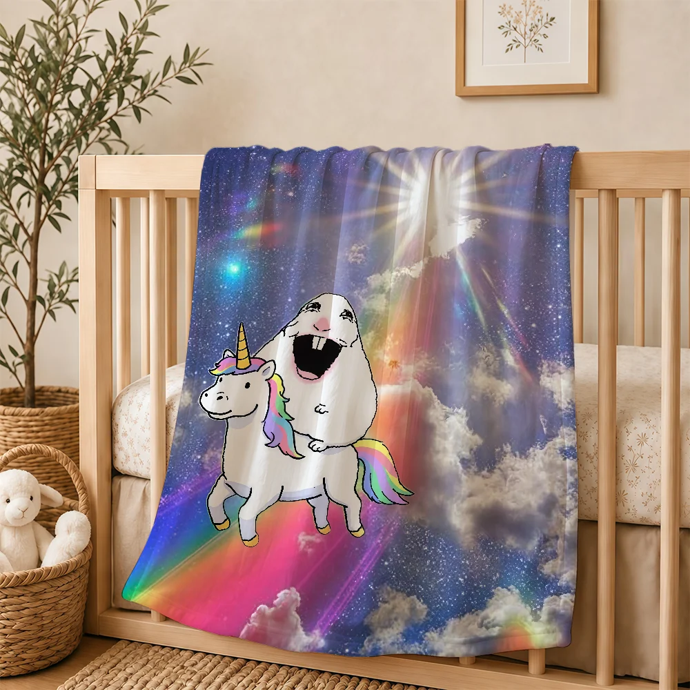 Funny Hamster Meme Sun Shine Blanket For Soft Warm Knee For Bedroom Living Room Bed Sofa Camping Picnic Office Gift Throw