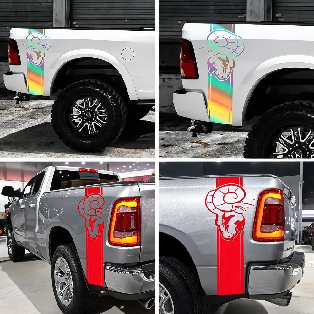 Pickup Bed Side Kit Styling Decor Decal Car Stickers Truck Vinyl Cover Auto Accessories For Dodge RAM 1500 2500 3500 Rebel TRX