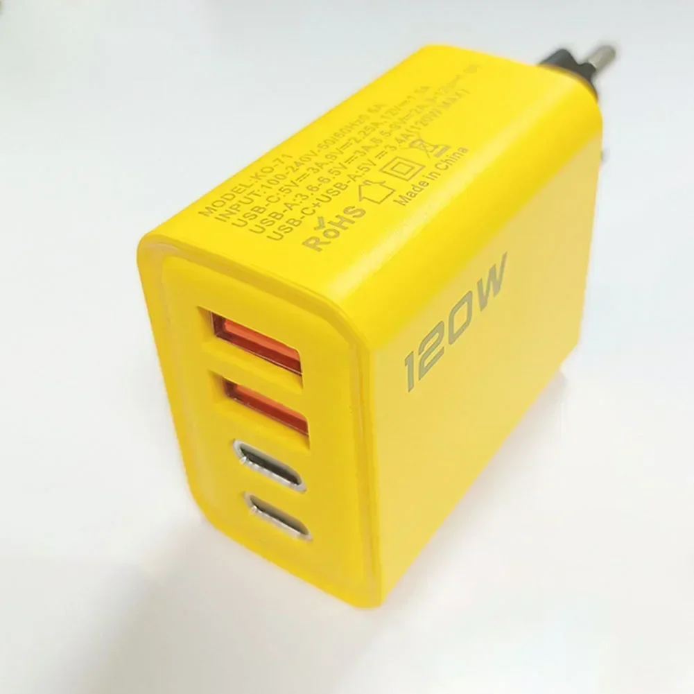 High-Speed 120W Type C Quick Charge 3.0 USB Charger 2USB Dual PD Mobile Phone Charging Head Type C Charger