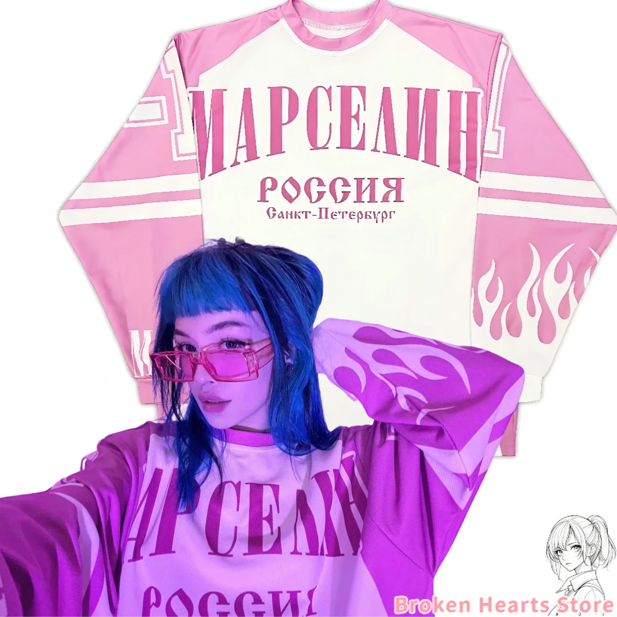 Harajuku HipHop Brief Russland Trikot neue atmungsaktive Rundhals ausschnitt Baumwolle Langarm Sweatshirt Männer Frauen übergroße T-Shirt y2k Tops