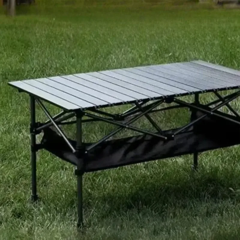 Portable Folding Camping Table Lightweight Outdoor Picnic Table Collapsible Travel Hiking Desk Compact Roll-Up Trip