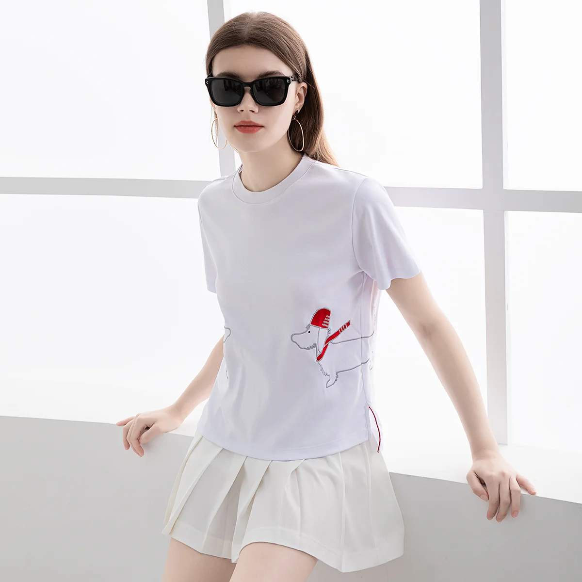 TC60 30% Silk 70% Merino Wool Knitwear Trendy Women's short sleeve woolen t shirts Summer