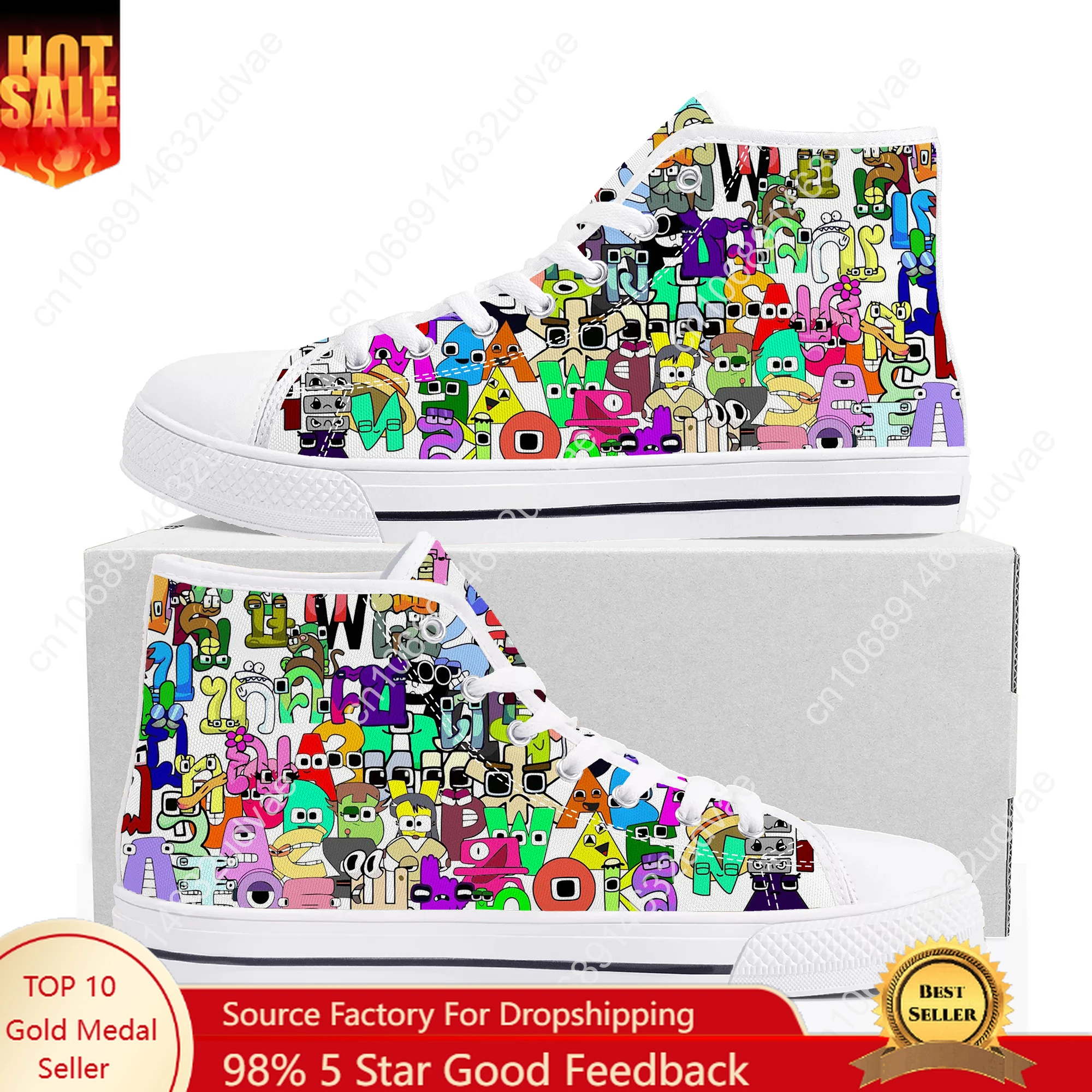 

Alphabet Lore High Top Shoes Mens Womens Teenager Sneakers Canvas High Quality Outdoor Daily Sneaker Custom Made Couple Shoe