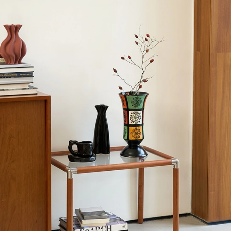 Modern Ceramic Vase for Entryway Table Colorful Decorative Flower Pot for Living Room Unique Handmade Boho Home Decor Accent