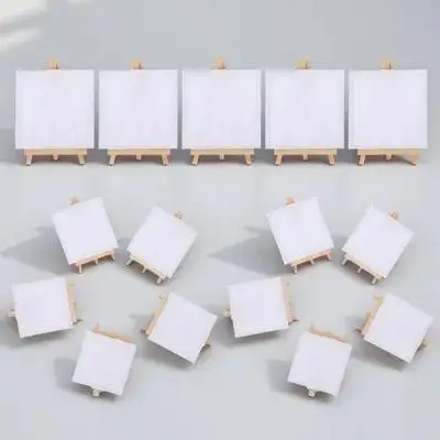 

15 set Mini Drawing Boards Oil Painting Canvas Frame Wooden Easel For Art Students Craft Projects Table Top Display Stand