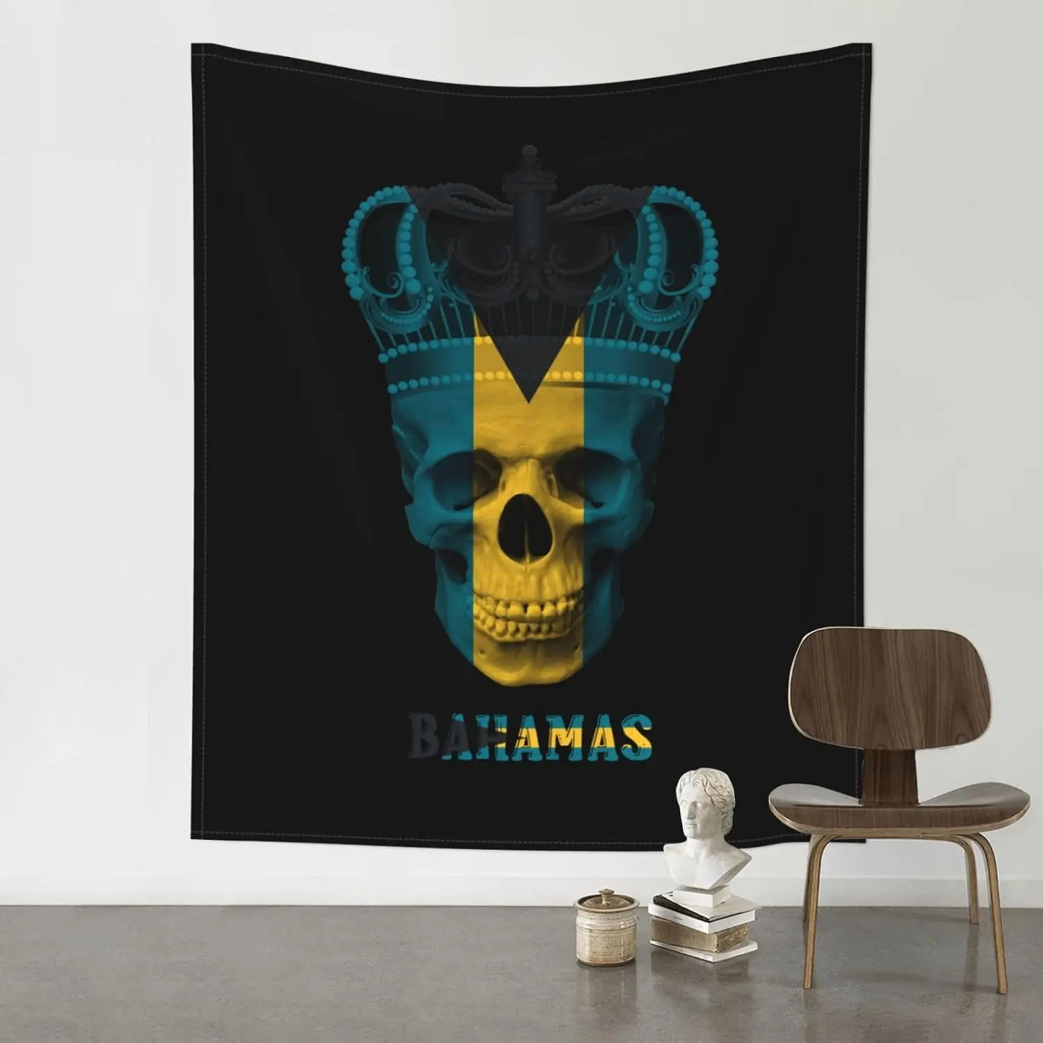 

Новинка, гобелен, король, череп, флаг Багам, забавные гобелены-винтажный яркий настенный декор для спальни, гостиной и общежития