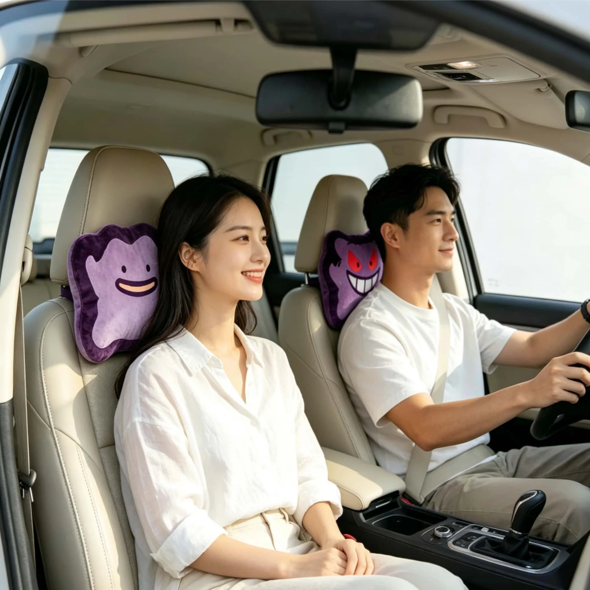 Cartoon Anime Cute Car Headrest, Versatile Car Pillow, Neck Pillow for All Seasons, Anime Merchandise Car Cushion