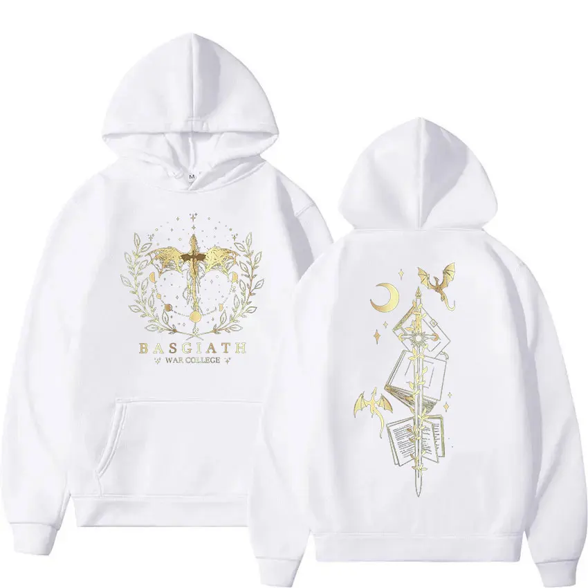 Basgiath War College Fourth Wing Hoodie Men Women Fashion Retro Dragon Rider Sweatshirt loose Pullover clothing Oversized Hoody