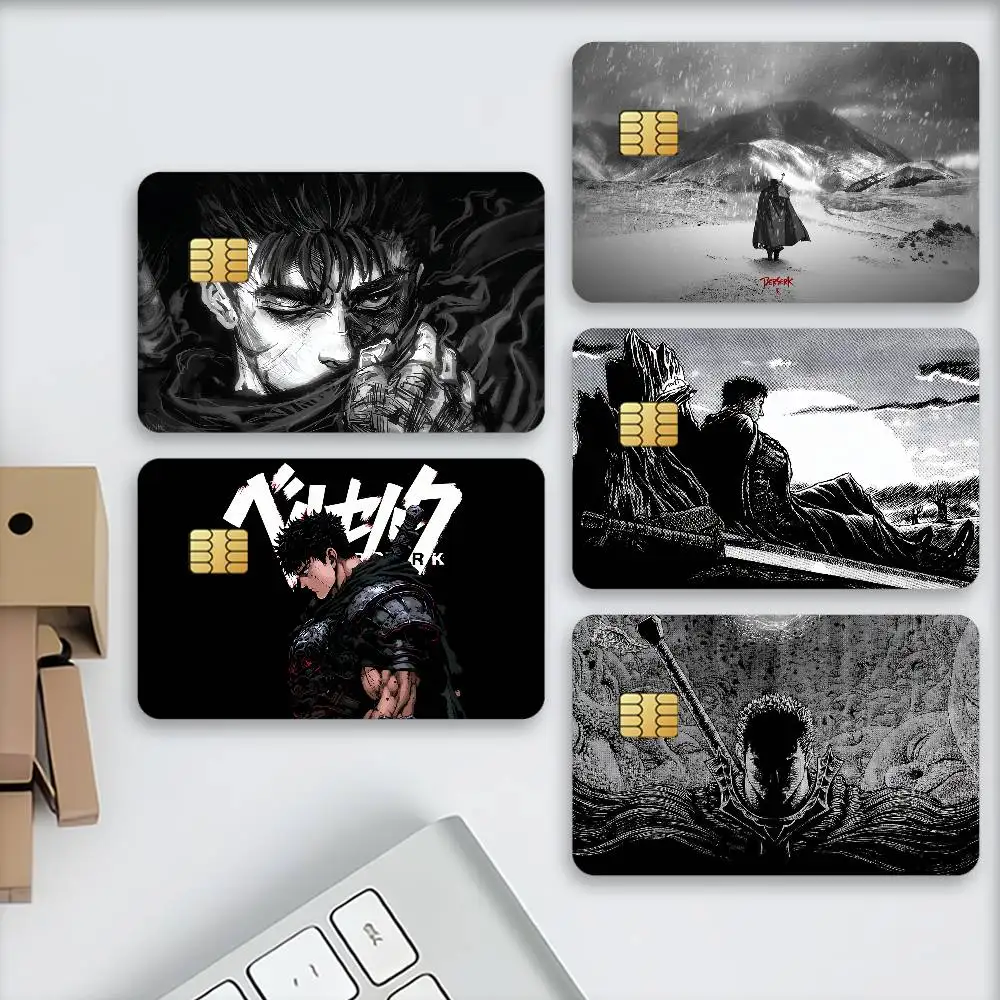 Anime Berserk Credit Decorative Card Stickers Suitable For Bank Cards Metro Transit Anti-scratch Gift 4PCS