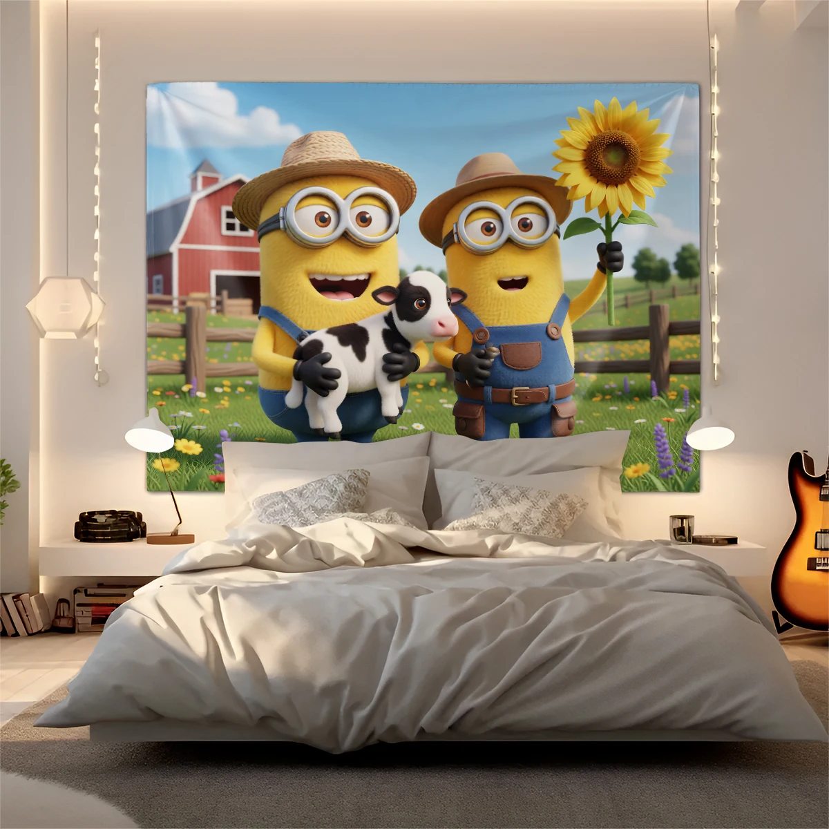 

Гобелен с изображением милых миньонов из мультфильма «Гадкий я», универсальное прочное настенное покрытие для спальни, гостиной, общежития, коридора, украшение для дома, вечеринок