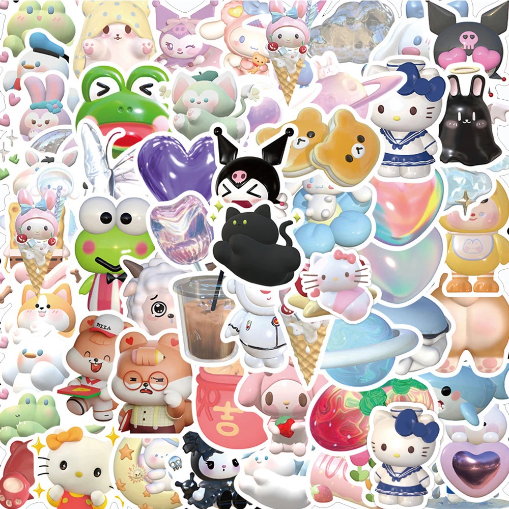 50/100Pcs Cartoon Sanrio Stickers Kuromi My Melody Leuke Decals Kawaii Meisjes Diy Scrapbooking Water Fles Laptop Sticker voor Kid