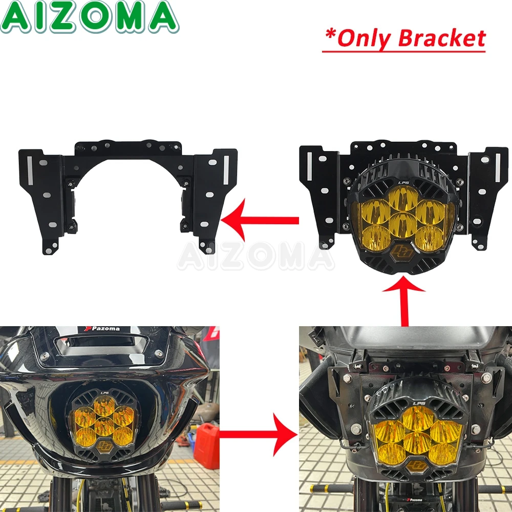 Motorcycle Front Headlamp For Baja LP6 Headlight Bracket For Harley M8 Softail Low Rider EI Diablo FXRST 117 ST FXLRST 2022-2025 view 2