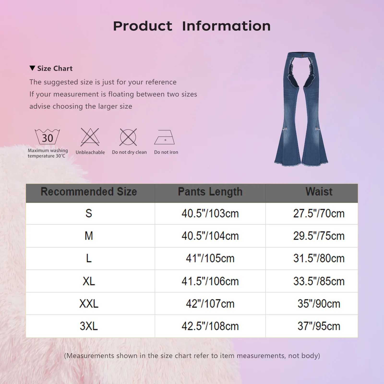 Womens Cowgirl Riding Hippies Cosplay Performance Chaps Pants Hollow-out Crotch Denim Jeans for Carnival Stylish Cover Pants