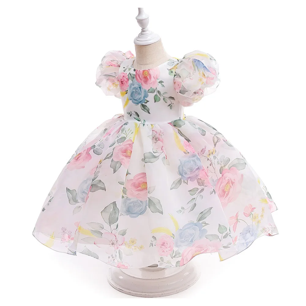 2-8 Years Old Summer Lace Girls Dress Exposed Back Princess Dresses For Girls Children Party Custom Clothes