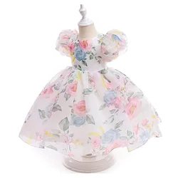 2-8 Years Old Summer Lace Girls Dress Exposed Back Princess Dresses For Girls Children Party Custom Clothes