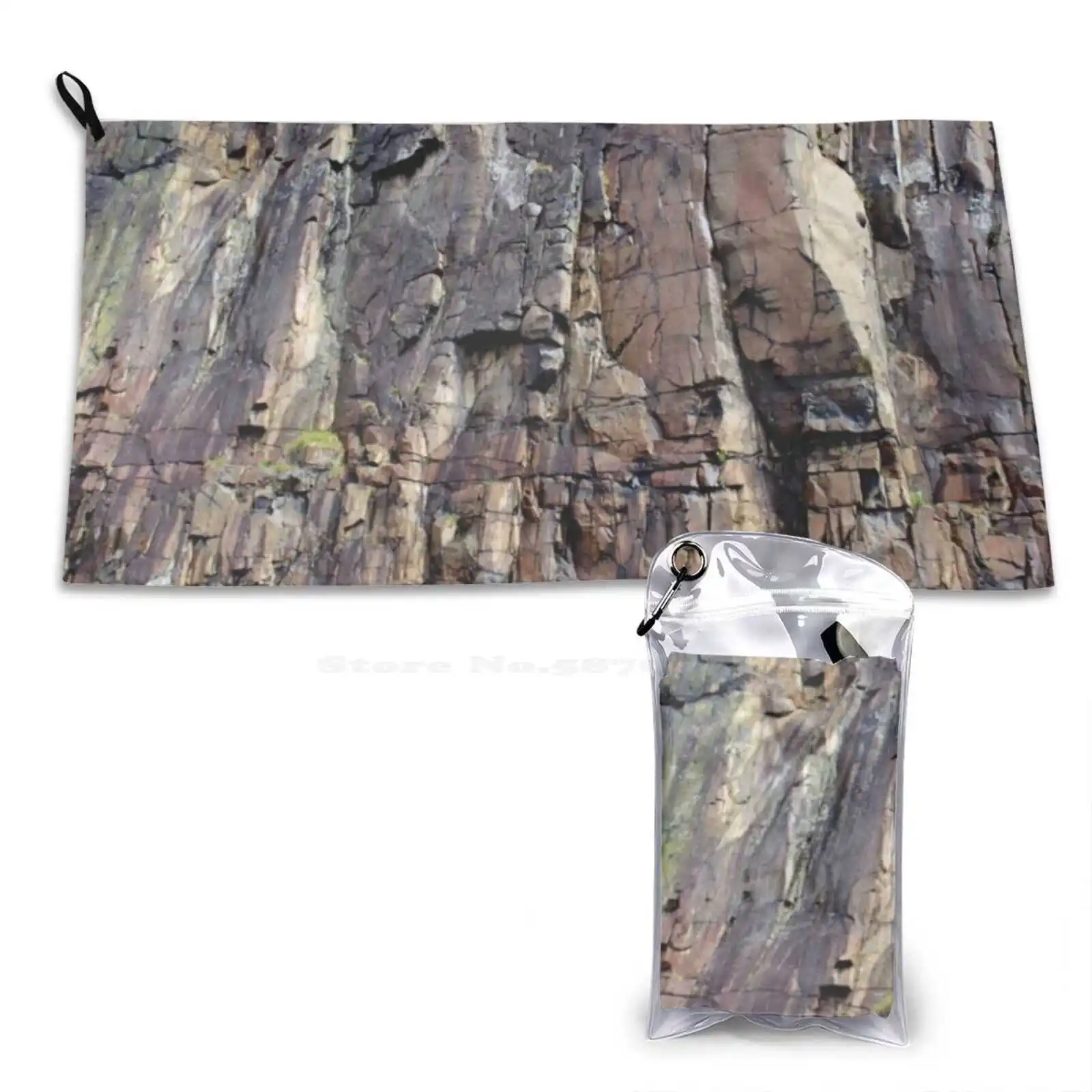 Rock Wall Custom Soft Sport Towels Home Outdoor Rockface Wall Nature Natural Grey Gray Brown Texture Rough Scotland Edinurgh