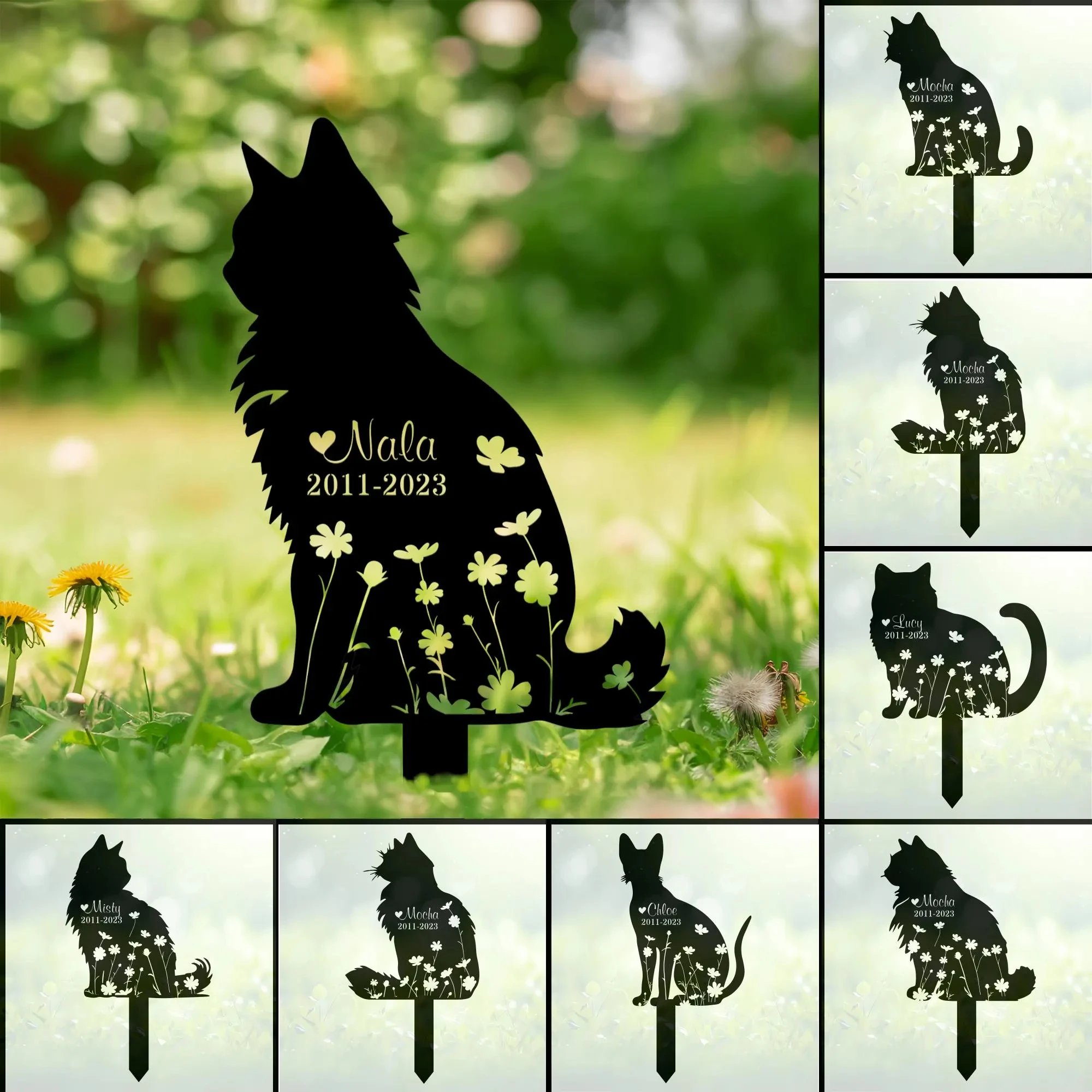 

Custom Cat Breed Memorial Stake, Personalized Cat Garden Stake Sign, Pet Loss Gift, Cat Breed Sign, Metal Stake Cat Grave Marker