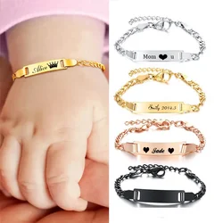Personalized Baby Bracelet Stainless Steel Custom Kids Baby Bracelet Identification For Love Family Gift