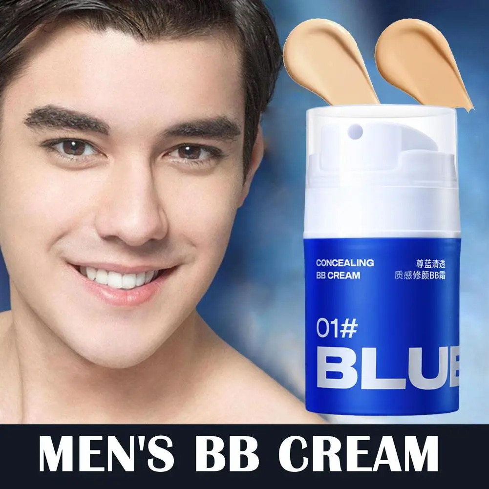 NEW High-end 50g Men BB Cream Revitalising Nourishing Facial Foundation Concealer Waterpro Long Lasting Makeup Cream Bright E4N7