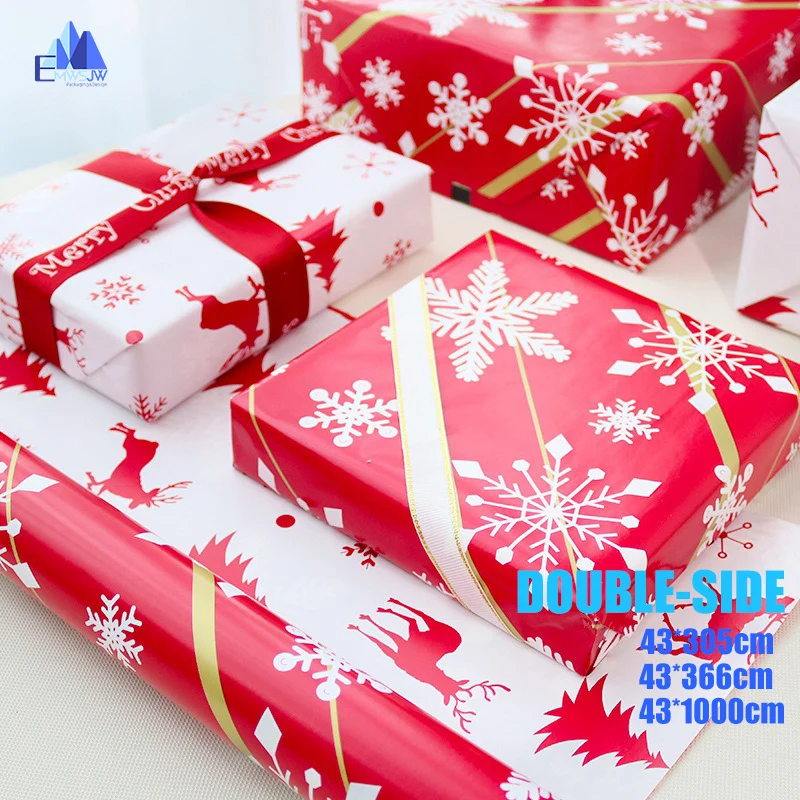 

EMWSJW Gift Wrapping Paper 43x1000cm Christmas Gift Packing Birthday Holiday Gift Craft Paper Wine Shoes Children's Gift Packing