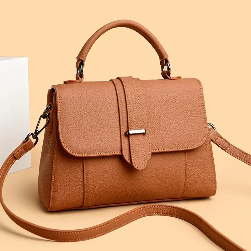 

2025 High Quality Genuine Leather Square Shoulder & Crossbody Bags Sense of Luxury Cowhide Simple Temperament Women's Handbags
