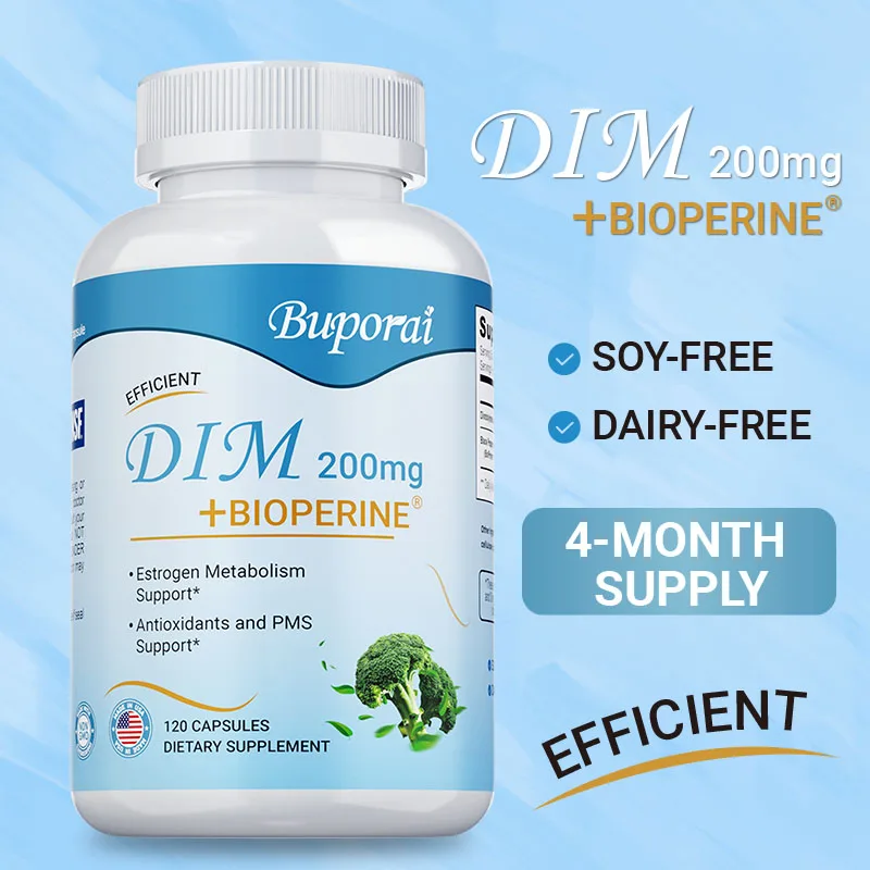 

DIM + BIOPERINE - Powerful Antioxidant, Prostate Health Support, Hormone Balance, Energy Boost, Menopause Relief