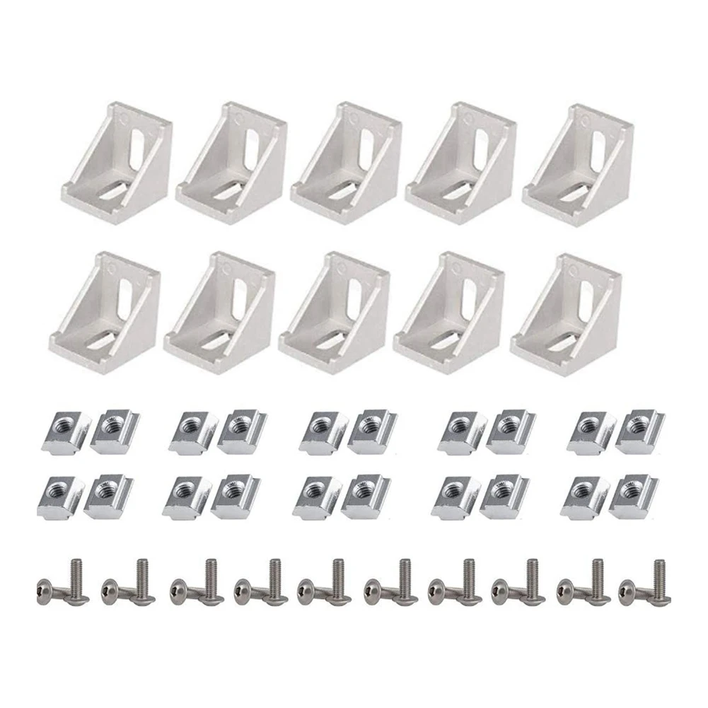 ABPQ-1 Set Impact Grade Power Hand Tools Driver Sockets Adapter & 50 Pcs Corner Bracket Profile Connector Set