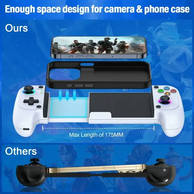 لوحة ألعاب DinoFire MC101 اللاسلكية بتقنية البلوتوث مصممة لجهاز Xbox Game Pass Ultimate، Steam Link، Arcade، GeForce Now، White