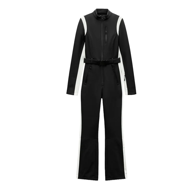 

Fall Winter New Arrival Women's Casual Warm Slim Ski Suit Jumpsuit High Waist Long Pants Polyester Fiber Commute Sle