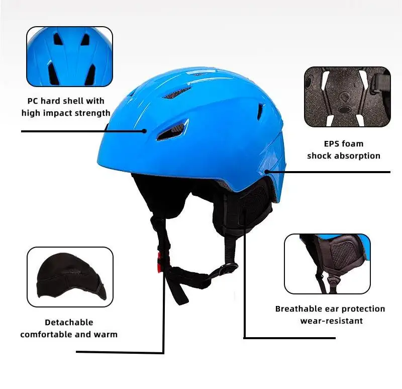 Hot Selling CE EN 1077 Certified Ski Helmet with Lens Adults Breathable Safety Snow Helmet Head Protective Snowboard Helmet