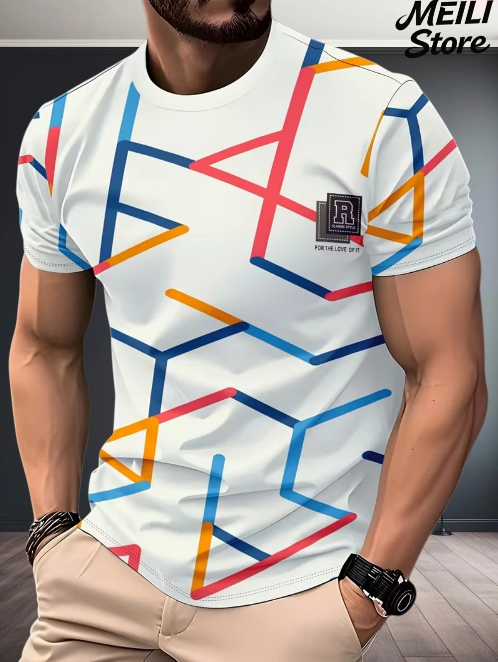 Classic Stripe T Shirt 2026 New 3D Pattern Print Quick Dry Breathable Men Women Unisex Oversized Harajuku Outdoor Summer Tops