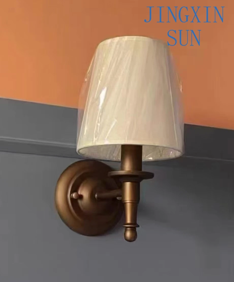 creative postmodern bedroom wall lamp fabric living room hotel room lighting design bedside wall lamp