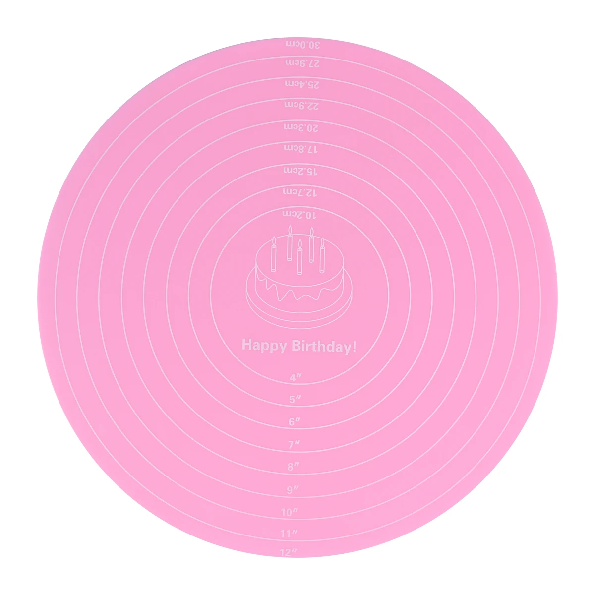 

12-Inch Round Silicone Cake Board Mat Pink Lightweight Baking Accessories Cake Decorating Turntable Wedding Centerpiece