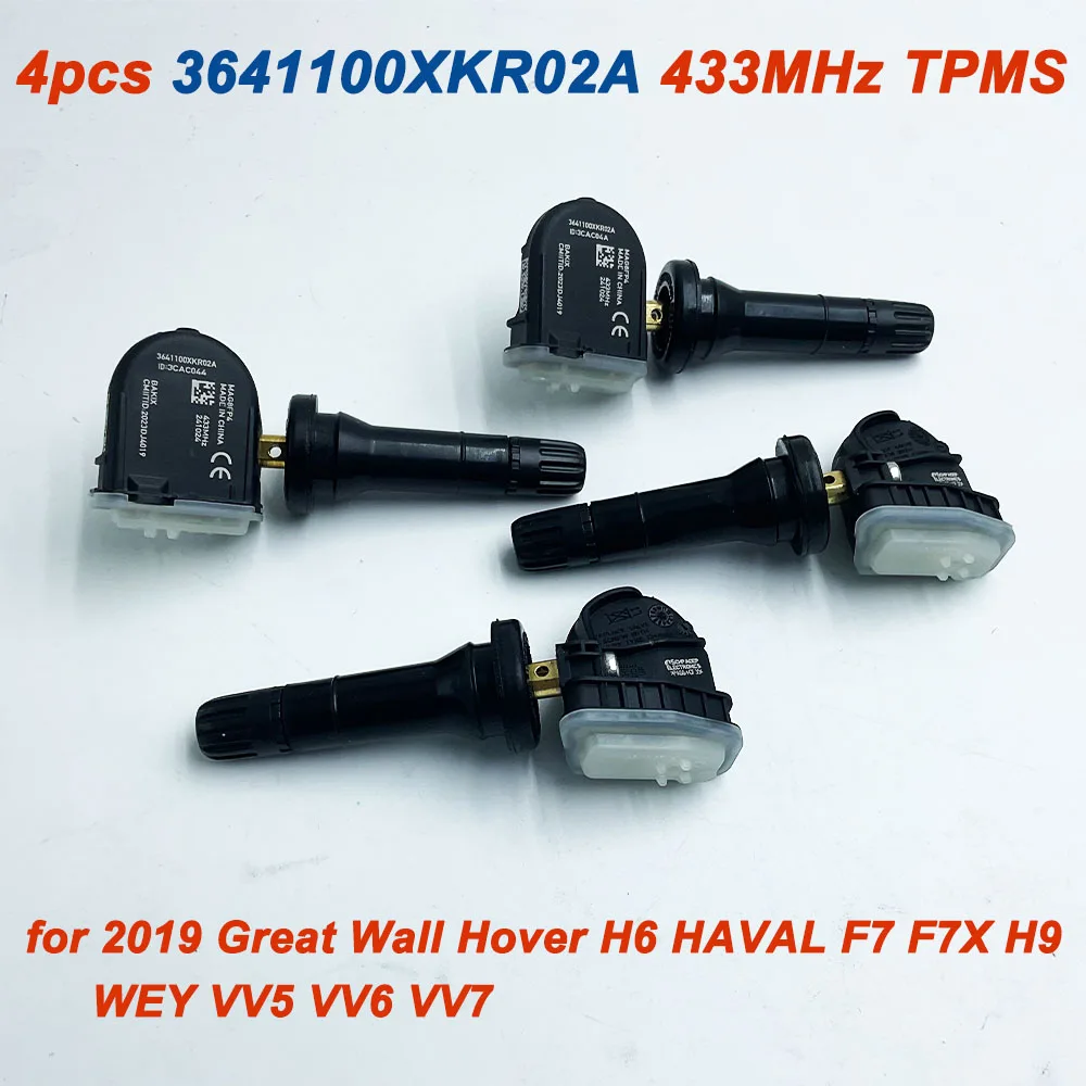 

4 упаковки 433 МГц 3641100 XKR02A Датчик давления в шинах TPMS для Great Wall HAVAL F7 F5 H6 H2s WEY VV5 VV6 VV7 2019 года, датчик давления в шинах Crysler