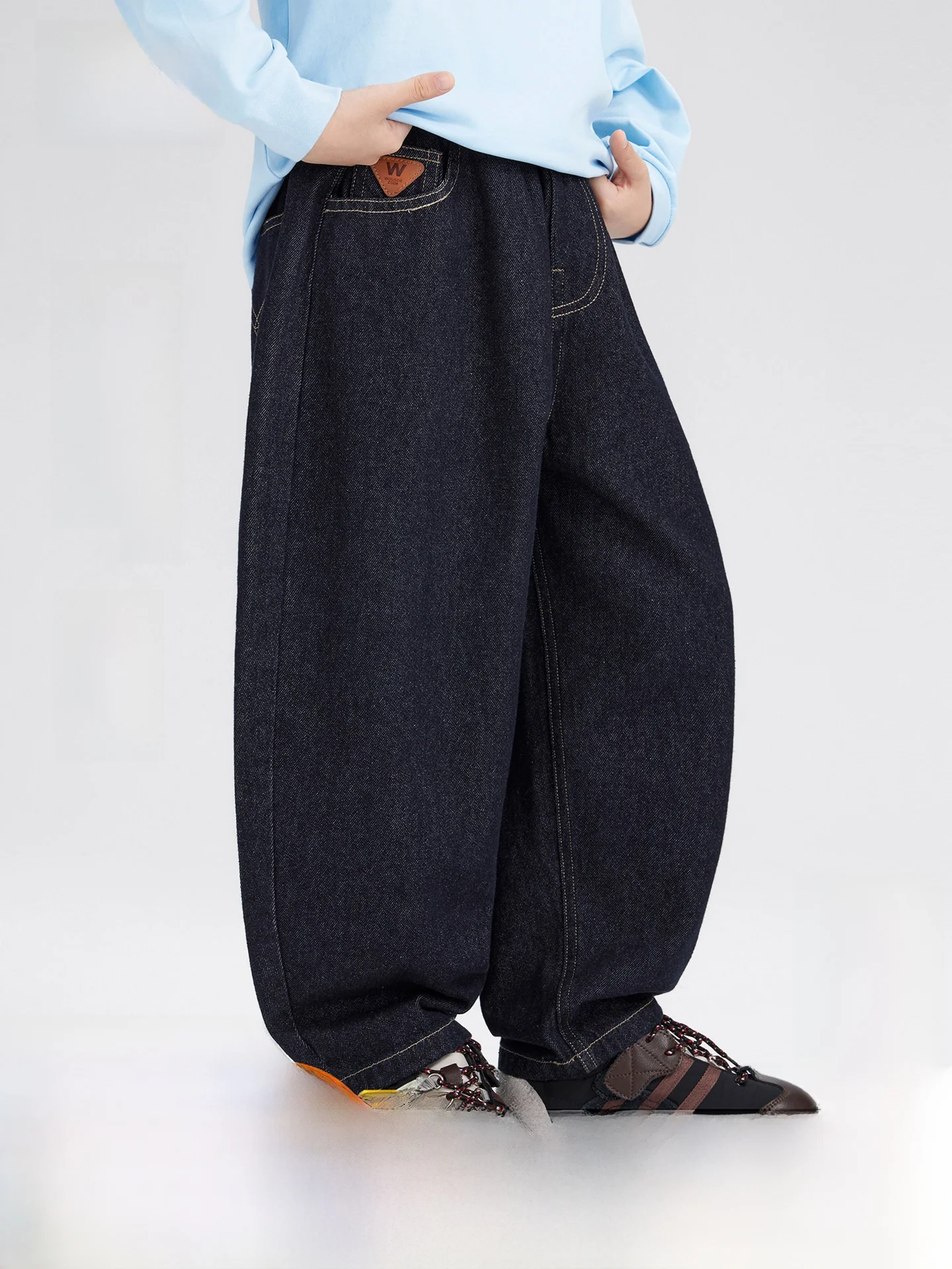 Retro Wide Leg Children's Jeans Boys' Long Trousers Wear Resistant Color Fastening Fashionable Kids' Denim Pants Autumn 2026
