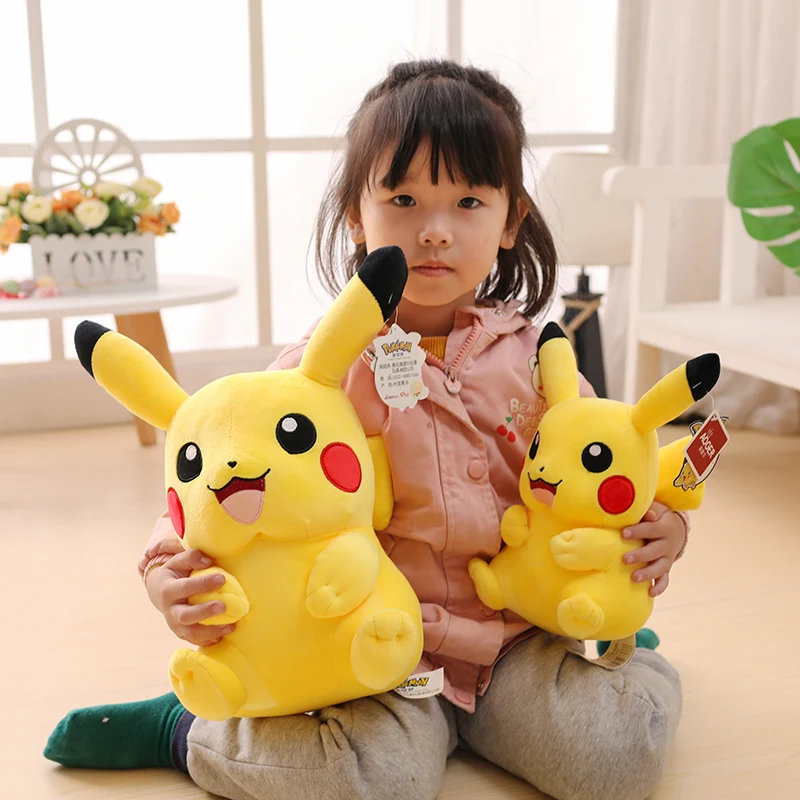 Tamanho grande pikachu plushies boneca anime pokemon kawaii pikachu brinquedos de pelúcia macio alta qualidade preenchimento presentes de natal para crianças
