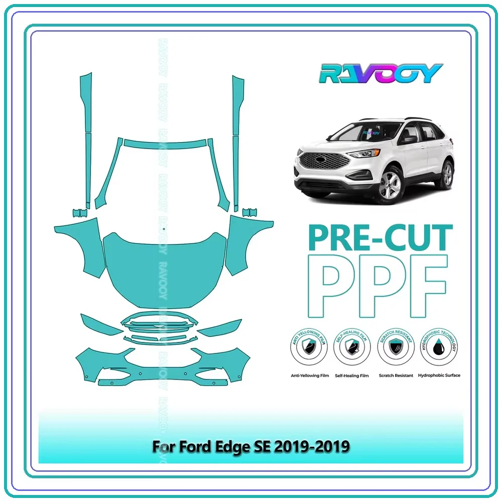 For Ford Edge SE 2019-2019 8.5Mil Precut TPU Paint Protection Film PPF Front Kit Rocker Panels Clear Bra Stone Guard EU UK
