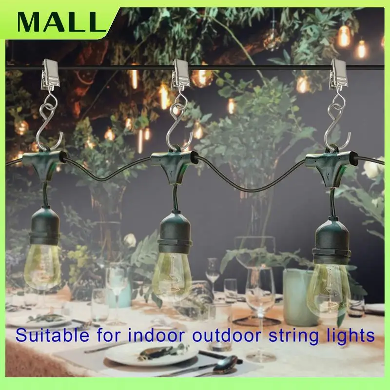 

MALL 50 шт. S-крючки из нержавеющей стали, зажимы для штор, подвесные зажимы для вечеринок, палатки для кемпинга, украшения двора